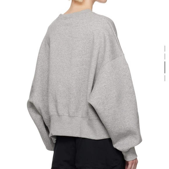 NIKE ESSENTIALS OVERSIZED CROPPED JERSEY SWEATSHIRT GRAY L - Picture 4 of 7